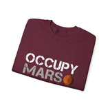 Mars Exploration Unisex Crewneck Sweatshirt Futuristic Space Adventure Graphic Cozy Sci Fi Design Inspirational Streetwear Perfect Gift for Space Lovers and Dreamers