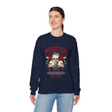 Monsters Skull Guardians Gothic Horror Unisex Heavy Blend Crewneck Sweatshirt Dark Graphic Halloween Streetwear Bold Vintage Skull Pullover
