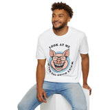 Laughing Pig Fun Cartoon Unisex Heavy Cotton Tee Trendy Humor Streetwear Graphic Shirt Perfect Gift for Friends Birthdays Casual Wear