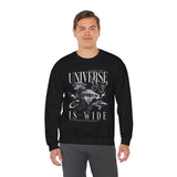 Universe Is Wide Unisex Heavy Blend Crewneck Sweatshirt Cosmic Galaxy Butterfly Space Aesthetic Graphic Pullover