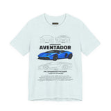 Blue Hypercar Blueprint Unisex Heavy Cotton Tee High Performance Streetwear Design for Car Enthusiasts Racers and Speed Lovers