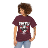 Faith Over Fear Jesus Crown Of Thorns Unisex Heavy Cotton Tee Christian Graphic Bold Religious Streetwear Motivational Bible Verse T Shirt