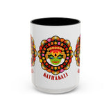 Kathakali Accent Coffee Mug 11oz 15oz Kerala India Classical Dance Art Face Ceramic Cup Cultural Heritage South Indian Folk Design Traditional Festival Gift
