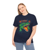 Beast Of The Stadium Unisex Heavy Cotton Tee Electric Crocodile Power Design Bold Neon Green Reptile Artwork For Streetwear And Fearless Fashion Lovers