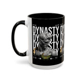 Dynasty Accent Coffee Mug 11oz 15oz Black Ceramic Mug with Roman Statue Bust and Butterfly Artwork for History Lovers and Modern Art Fans