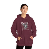 Blessed Angel Statue Graphic Unisex Heavy Blend Hooded Sweatshirt Gothic Streetwear Aesthetic Spiritual Bold Artistic Fashion Hoodie