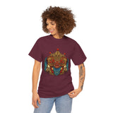 Kala Bhairav Mask Graphic T Shirt Mythical Cultural Warrior Spirit Inspired Tee Tribal Festival Art Streetwear Heavy Cotton Top