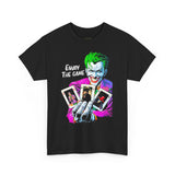 Joker Enjoy The Game Unisex Heavy Cotton Tee Bold Gothic Streetwear Art Design Dark Psychological Theme Shirt for Risk Takers, Creators, and Hustlers