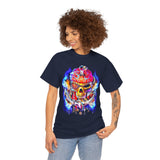 Flaming Pirate Skull Unisex Heavy Cotton Tee Bold Nautical Skull Streetwear T Shirt Fiery Gothic Rebellion Design Perfect For Bikers Gamers Artists And Metal Lovers