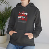 Love Yourself Deep Unisex Heavy Blend Hooded Sweatshirt Self Love Graphic Hoodie Rose Motivational Quote Streetwear Positive Affirmation Fashion Empowerment Apparel