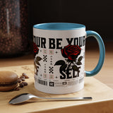 Be Your Self Rose Coffee Mug Bold Floral Motivational Design Ceramic Accent Mug Perfect for Morning Coffee Tea Hot Drinks Self Love Empowerment Gift for Friends Birthdays Cozy Moments