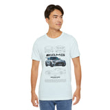 Aggressive Silver Widebody Supercar Blueprint Unisex Heavy Cotton Tee Performance Street Machine Graphic Shirt For Car Lovers And Gearheads
