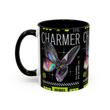 The Charmer Butterfly Accent Coffee Mug 11oz 15oz Black Two Tone Ceramic Cup Aesthetic Iridescent Butterfly Design Gift for Coffee Lovers