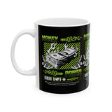 Money Power Ceramic Mug Dollar Stack Neon Green Graphic Hustle Mindset Streetwear Motivational Coffee Tea Cup