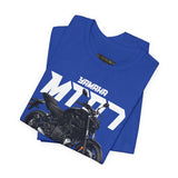 Yamaha MT 07 Inspired Naked Bike Motorcycle Graphic Unisex Heavy Cotton Tee Premium Streetwear T Shirt for Riders Bikers Moto Enthusiasts Everyday Wear
