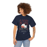 Landscape Unisex Heavy Cotton Tee Graphic T Shirt Black Nature Inspired Abstract Mountain Design Modern Streetwear Outdoor Adventure Artistic Fashion Outfit