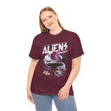 Aliens Exist UFO Graphic Unisex Heavy Cotton Tee Sci Fi Streetwear T Shirt Extraterrestrial Space Alien Design