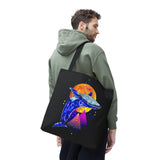Ballena Cosmic Whale Art Eco Tote Bag Vibrant Geometric Ocean Design Durable Canvas Reusable Shopping Bag Premium Artistic Streetwear Accessory Perfect Gift for Nature Lovers Dreamers and Creative Thinkers