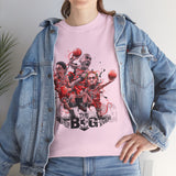 Legends On Court Unisex Heavy Cotton Tee Basketball Streetwear Graphic T Shirt Vibrant Athletic Art Design Perfect Gift For Sports Fans Players Gymwear Festivals And Urban Fashion Lovers