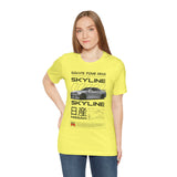 Japanese Performance Coupe Skyline Inspired Unisex Streetwear Tee High Speed Racing Car Graphic Shirt JDM Culture Drift Style Automotive Art Design For Car Lovers Urban Fashion