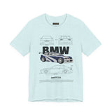 Blue Track Ready Performance Coupe Artwork Unisex Heavy Cotton Tee High Speed Racing Inspired Streetwear Graphic Shirt For Car Enthusiasts And Motorsport Art Fans