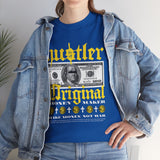 Hustler Original Money Maker Unisex Heavy Cotton Tee Streetwear Graphic Bold Dollar Bill Print Motivational Entrepreneur T Shirt