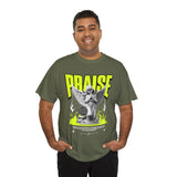 Praise Angel Statue Graphic Unisex Heavy Cotton Tee Spiritual Gothic Streetwear T-Shirt