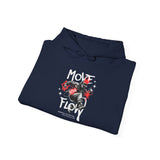 Move With Flow Breakdance Graphic Unisex Heavy Blend Hooded Sweatshirt Hip Hop Streetwear Dance Rhythm Hoodie