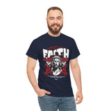 Faith Over Fear Jesus Crown Of Thorns Unisex Heavy Cotton Tee Christian Graphic Bold Religious Streetwear Motivational Bible Verse T Shirt