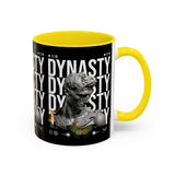 Dynasty Accent Coffee Mug 11oz 15oz Black Ceramic Mug with Roman Statue Bust and Butterfly Artwork for History Lovers and Modern Art Fans