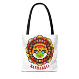 Kathakali Tote Bag Kerala Traditional Dance Art Canvas Bag Indian Culture Onam Festival Malayalam Heritage Ethnic Graphic Reusable Shopping Bag