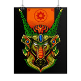 Cell Samurai Matte Vertical Poster Futuristic Japanese Warrior Wall Art Neon Cyberpunk Anime Decor For Gamers Tattoo Studios Living Rooms And Modern Home Interiors