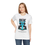 Blue Formula Race Car Graphic Unisex Heavy Cotton Tee High Speed Streetwear for Motorsport Fans and Racing Lifestyle Enthusiasts