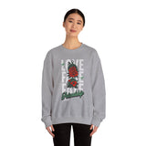 Love Fake Friendship Rose Crewneck Comfortable Unisex Sweatshirt Bold Graphic Streetwear Pullover Empowering Artistic Floral Design For Self Expression Perfect Gift For Friends Birthdays Cozy Days...