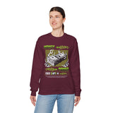 Money Power Unisex Heavy Blend Crewneck Sweatshirt Dollar Stack Neon Green Graphic Hustle Mindset Streetwear Motivational Pullover