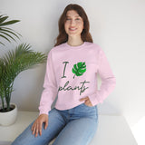 I Love Plants Crewneck Sweatshirt Unisex Heavy Blend Botanical Leaf Eco Friendly Gardening Nature Lover Sustainable Green Living Gift Pullover