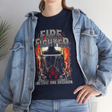 Firefighter Heroic Spirit Unisex Heavy Cotton Tee Bold Firefighter Graphic Shirt Courageous Rescue Design Motivational Streetwear Gift for Firefighters, Heroes, and Everyday Warriors