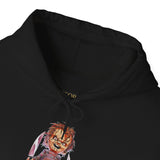 Chucky Horror Unisex Hoodie Killer Doll Streetwear Creepy Graphic Sweatshirt Halloween Horror Movie Art Design Cozy Spooky Fashion For Horror Fans Festivals And Costume Parties