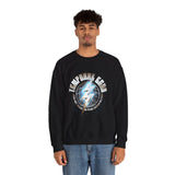 Temporal Echo Lightning Globe Graphic Unisex Heavy Blend Crewneck Sweatshirt Futuristic Sci-Fi Streetwear Pullover