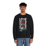 Love Fake Friendship Rose Crewneck Comfortable Unisex Sweatshirt Bold Graphic Streetwear Pullover Empowering Artistic Floral Design For Self Expression Perfect Gift For Friends Birthdays Cozy Days...
