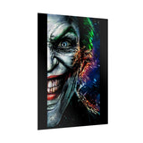 Joker Split Insanity Glossy Poster Bold Gothic Wall Art Dark Psychological Design Fiery Abstract Expression Print for Collectors, Creators, and Visionary Spaces