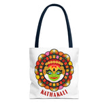 Kathakali Tote Bag Kerala Traditional Dance Art Canvas Bag Indian Culture Onam Festival Malayalam Heritage Ethnic Graphic Reusable Shopping Bag