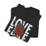 Love Fake Friendship Rose Graphic Unisex Heavy Cotton Tee Bold Statement Streetwear T Shirt Empowering Artistic Floral Design for Self Expression Perfect Gift for Friends Birthdays Parties Casual Wear
