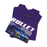 Bullet Blue Street Racing Artwork Unisex Heavy Cotton Tee High Performance Inspired Graphic Shirt For Car Lovers And Urban Streetwear Fans