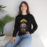 Rock Skull Roses Unisex Sweatshirt Bold Vintage Streetwear Rebel Art Design Inspired By Rock Music Culture Perfect For Winter Concerts Festivals And Everyday Edge