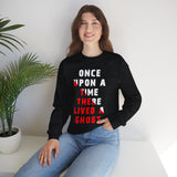 Unisex Once Upon A Time There Lived A Ghost Crewneck Sweatshirt Horror Graphic Pullover Spooky Paranormal Gothic Halloween Inspired Scary Storytelling