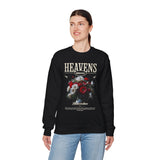 Heavens Hallucinations Crewneck Comfortable Unisex Heavy Blend Sweatshirt Artistic Streetwear Bold Floral Graphic Design for Self Expression Perfect Gift for Friends Birthdays Cozy Days
