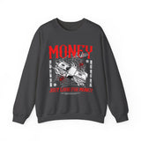 Money Motivation Hustler Mindset Graphic Print Unisex Heavy Blend Crewneck Sweatshirt Streetwear Ambition Pullover