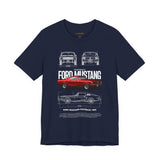 Ford Mustang Classic 1965 Fastback Muscle Car Illustration Unisex Heavy Cotton Tee Retro Collector Streetwear Gift Shirt