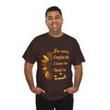 Unisex Ho’oponopono Sunflower T Shirt Healing Affirmation Tee Spiritual Gratitude Mindfulness Inspired Positive Energy Heavy Cotton Graphic Top
